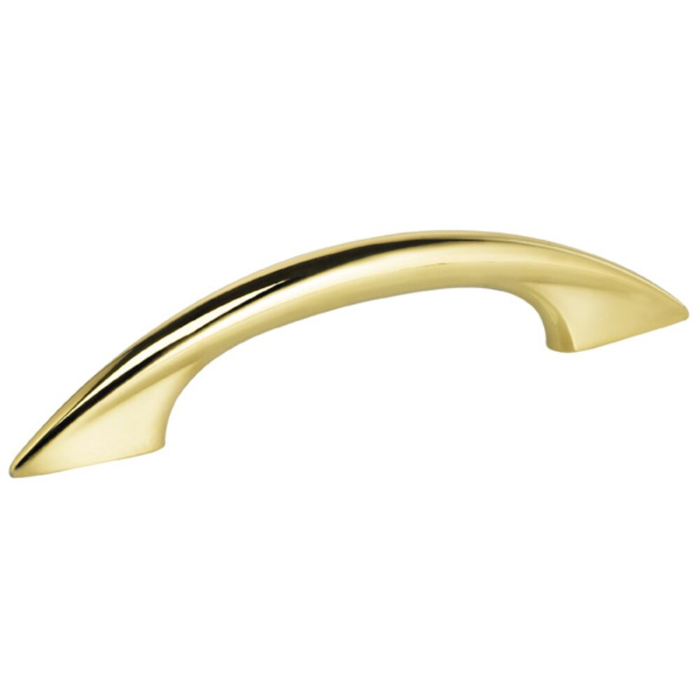 4" Tapered Bow Pull in Polished Brass Lacquered