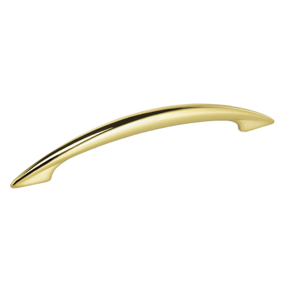 6 1/2" Tapered Bow Pull in Polished Brass Lacquered
