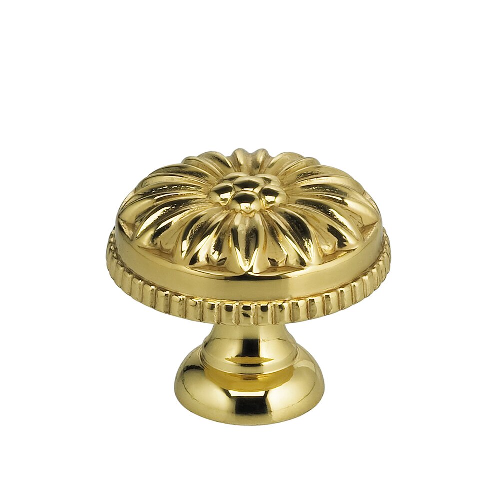 1" Flower Knob in Polished Brass Lacquered