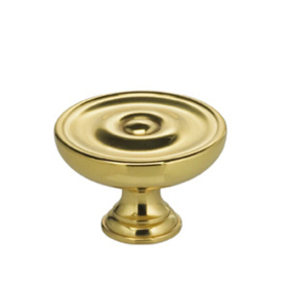 1" Dimple Knob in Polished Brass Lacquered