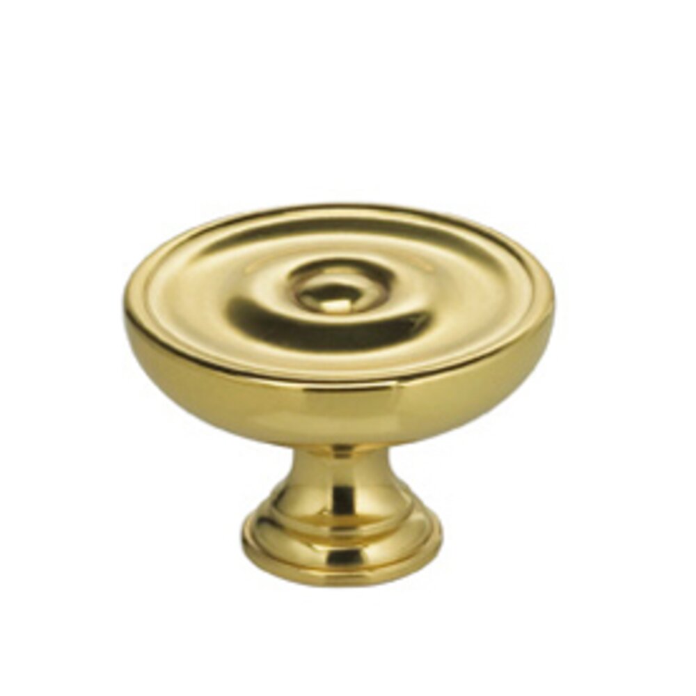 1 3/16" Dimple Knob in Polished Brass Lacquered
