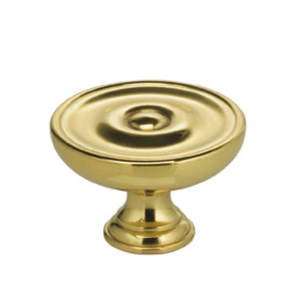 1 9/16" Dimple Knob in Polished Brass Lacquered