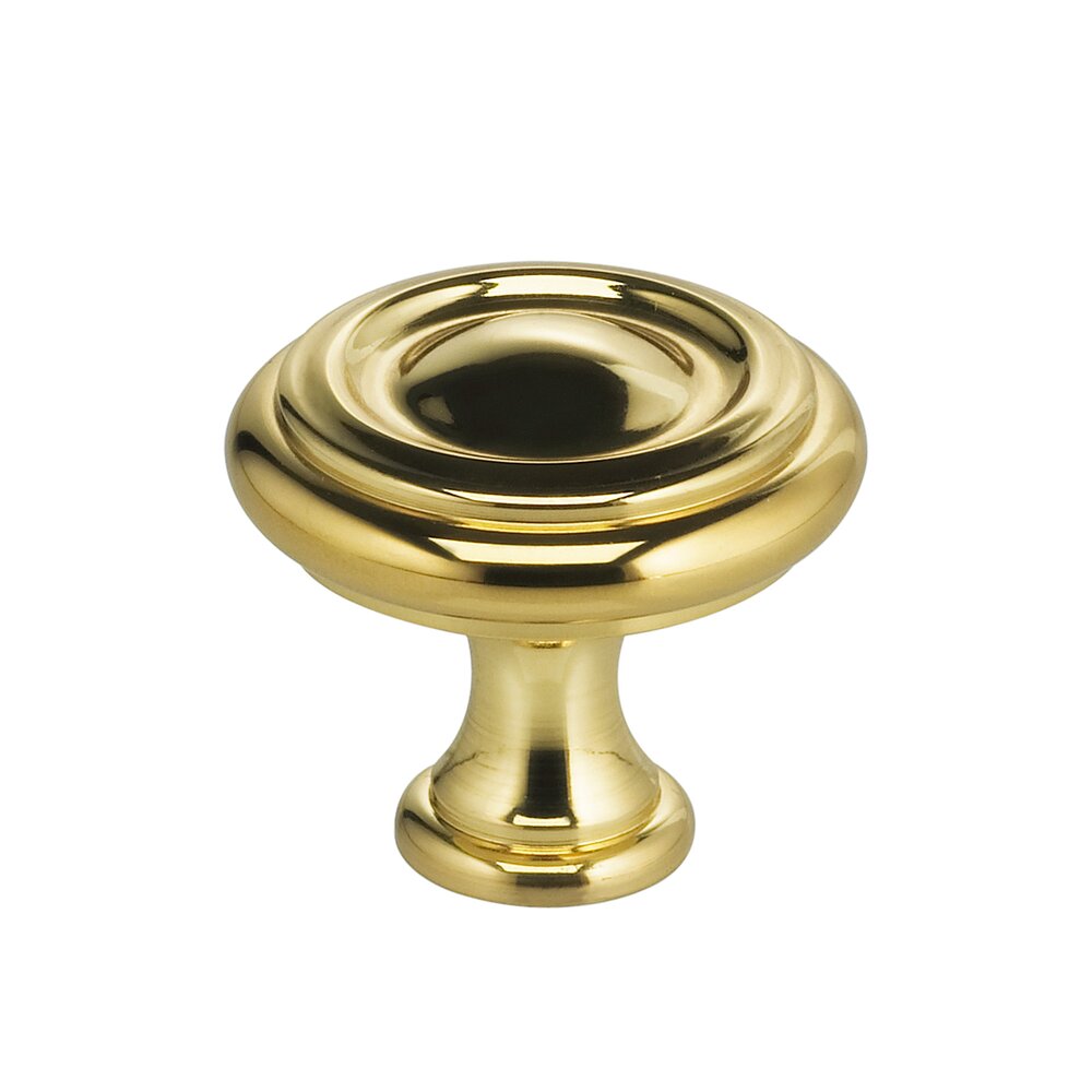 1 3/16" Ridge Knob in Polished Brass Lacquered