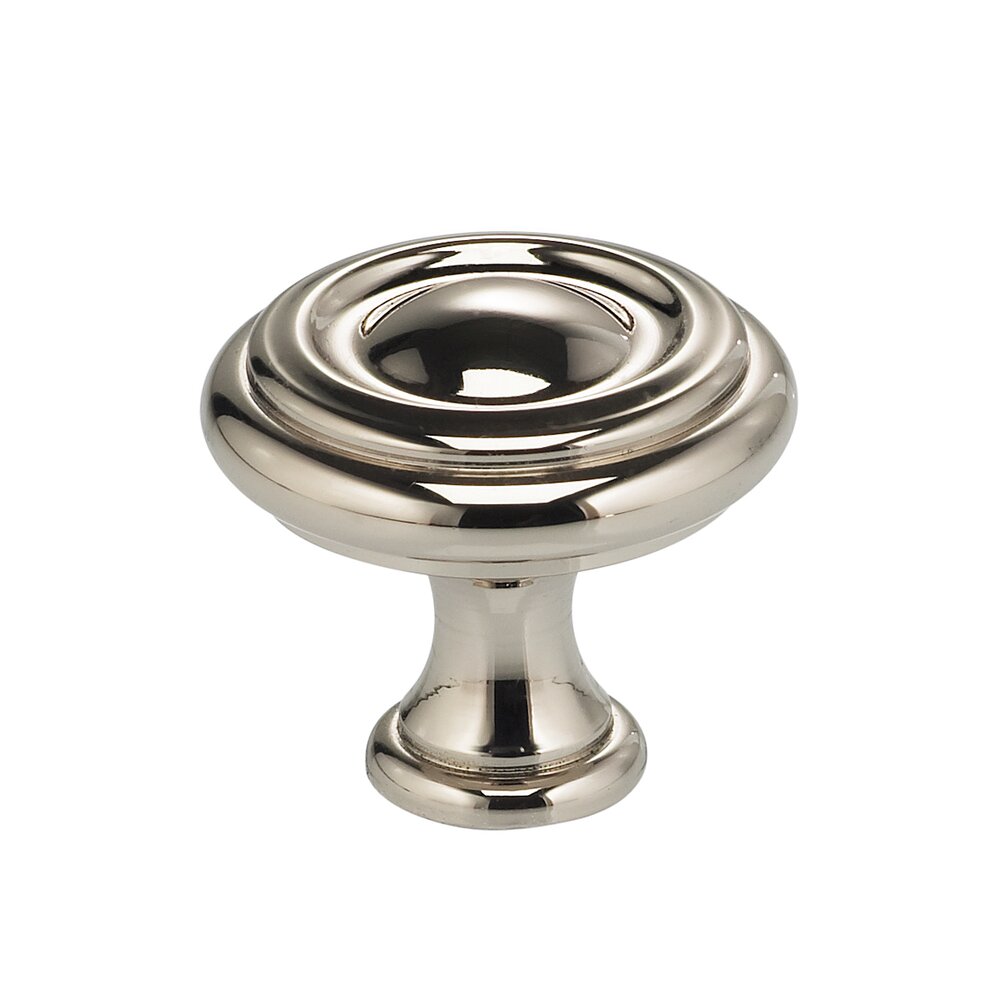 1 3/16" Ridge Knob in Polished Polished Nickel Lacquered