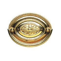 Oval Ornate Pull Polished Brass Lacquered