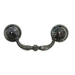 Traditional Bail Pull with Rosettes Vintage Brass
