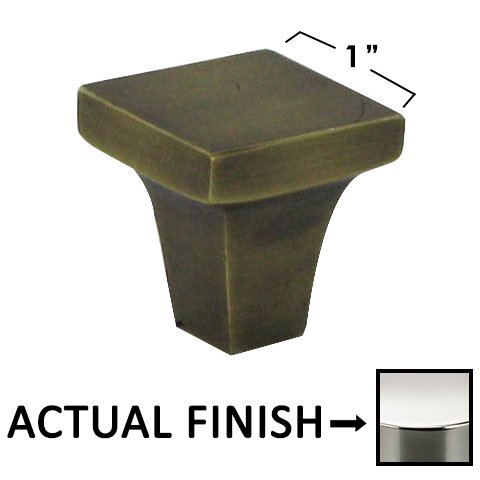 1" Square Knob in Polished Polished Nickel Lacquered