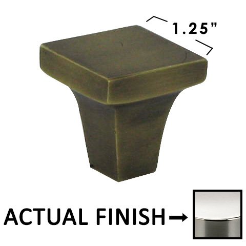 1 1/4" Square Knob in Polished Polished Nickel Lacquered