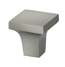 Solid Brass 1 1/4'" Square Knob in Satin Nickel Lacquered