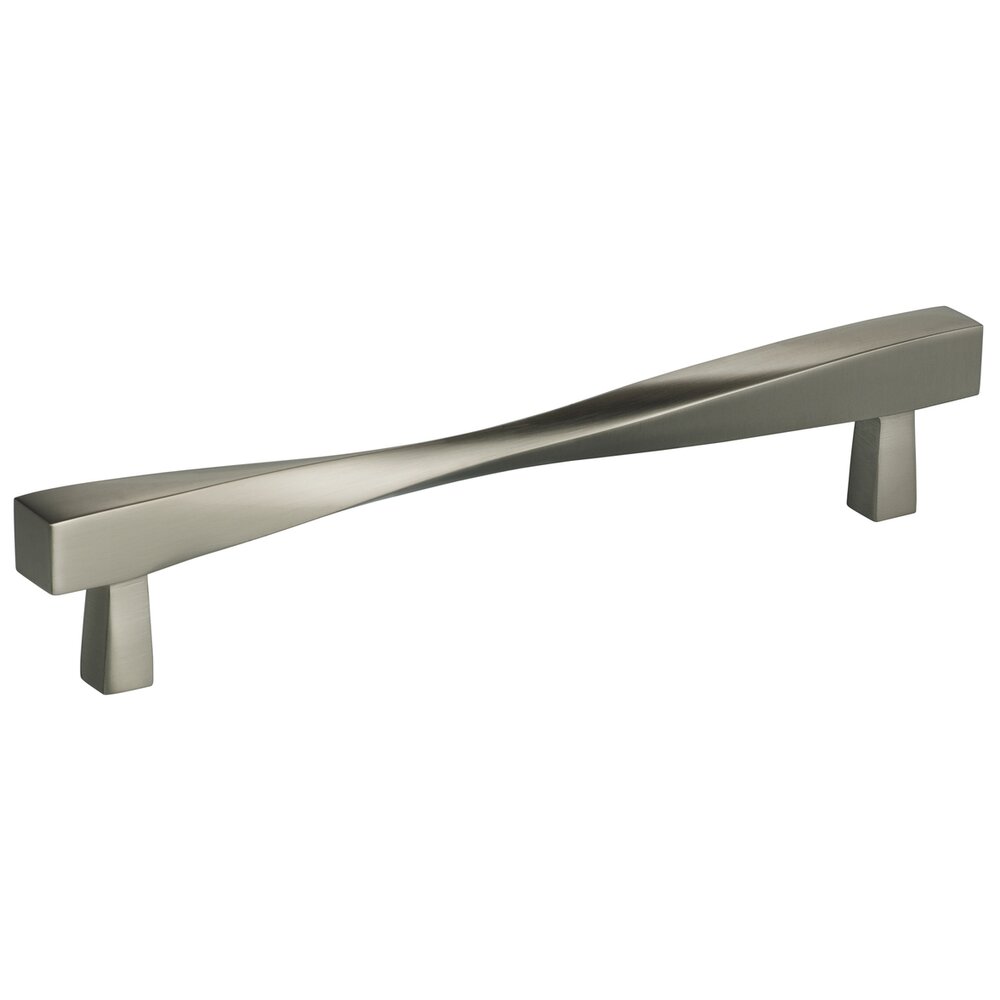 Solid Brass 6 5/8" Centers Twisted Handle in Satin Nickel Lacquered