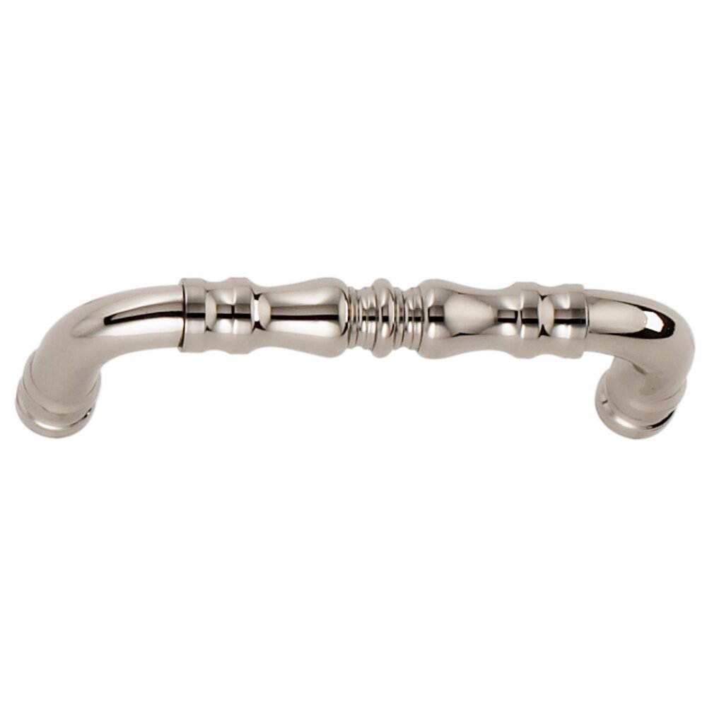Omnia Cabinet Hardware - Traditions - 3 1/2" Centers Handle in Polished Polished Nickel Lacquered