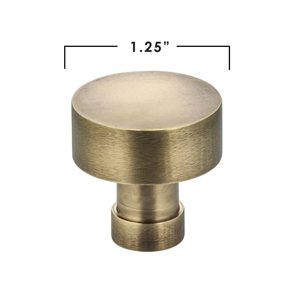 1 1/4" Diameter Knob in Antique Brass Lacquered