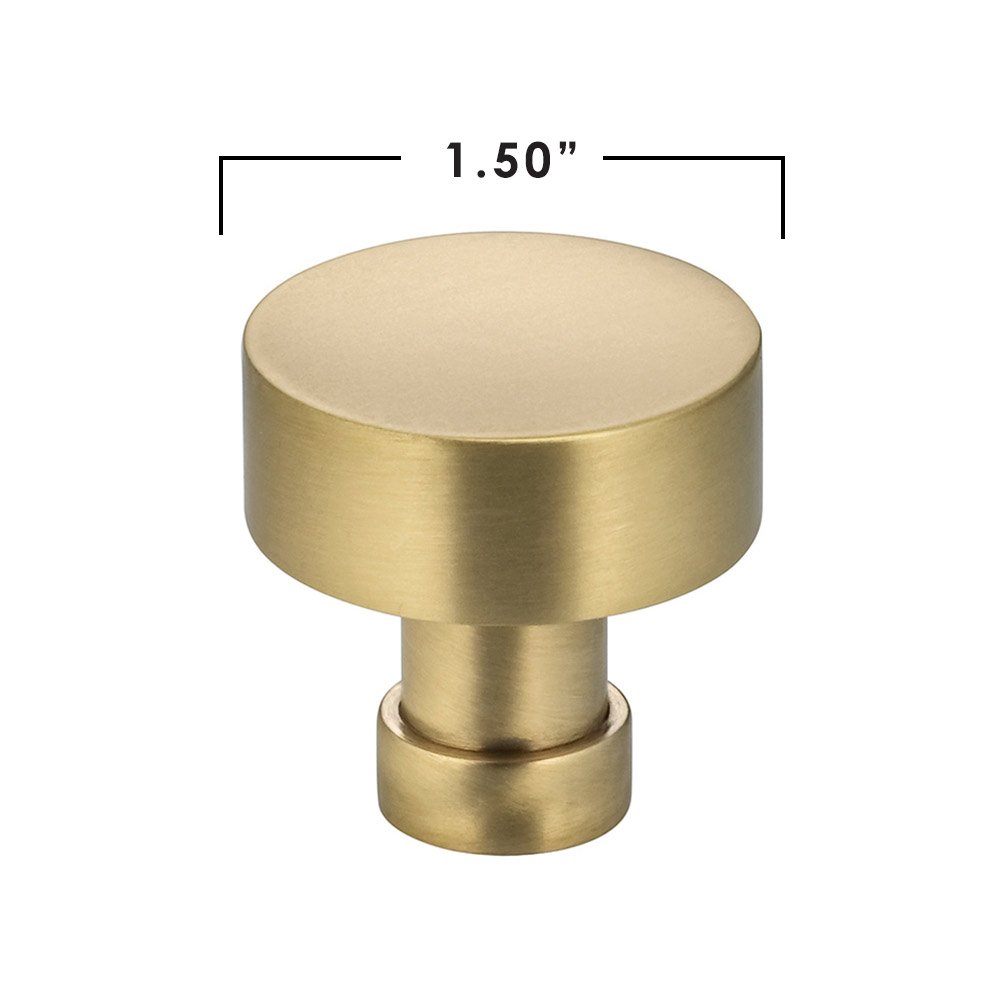 1 1/2" Diameter Knob in Satin Brass Lacquered