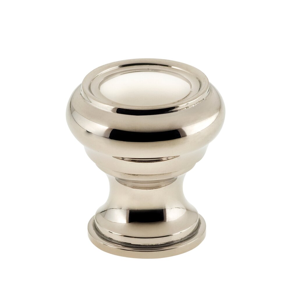 Omnia Cabinet Hardware - Traditions - 1 1/4" Diameter Knob in Polished Polished Nickel Lacquered