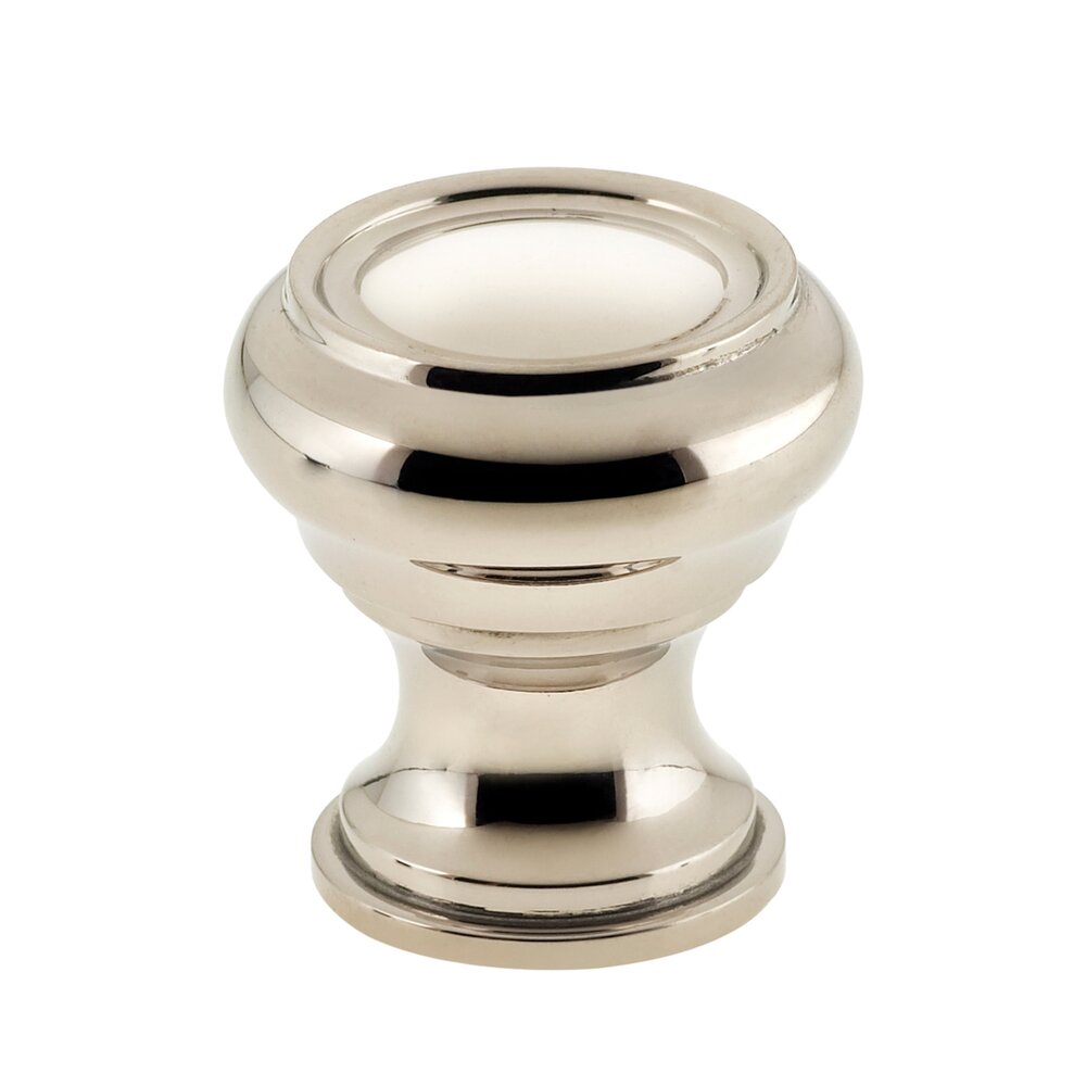 Omnia Cabinet Hardware - Traditions - 1 1/2" Diameter Knob in Polished Polished Nickel Lacquered