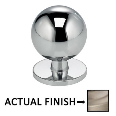 1" Round Knob with Back Plate in Satin Nickel Lacquered
