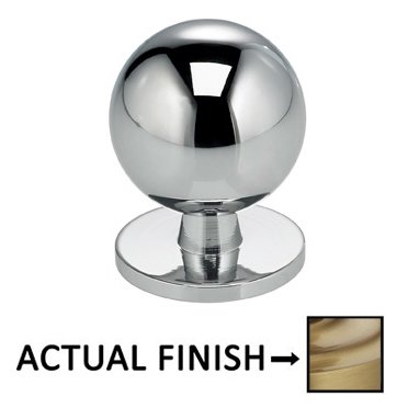 1 3/16" Round Knob with Back Plate in Satin Brass Lacquered