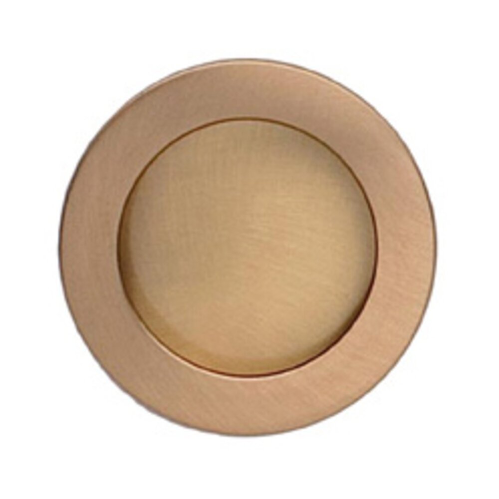 2" (51mm) Round Modern Recessed Pull in Satin Brass Lacquered