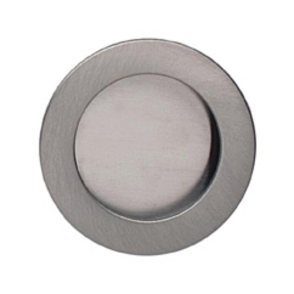2 3/8" (60mm) Round Modern Recessed Pull in Satin Nickel Lacquered