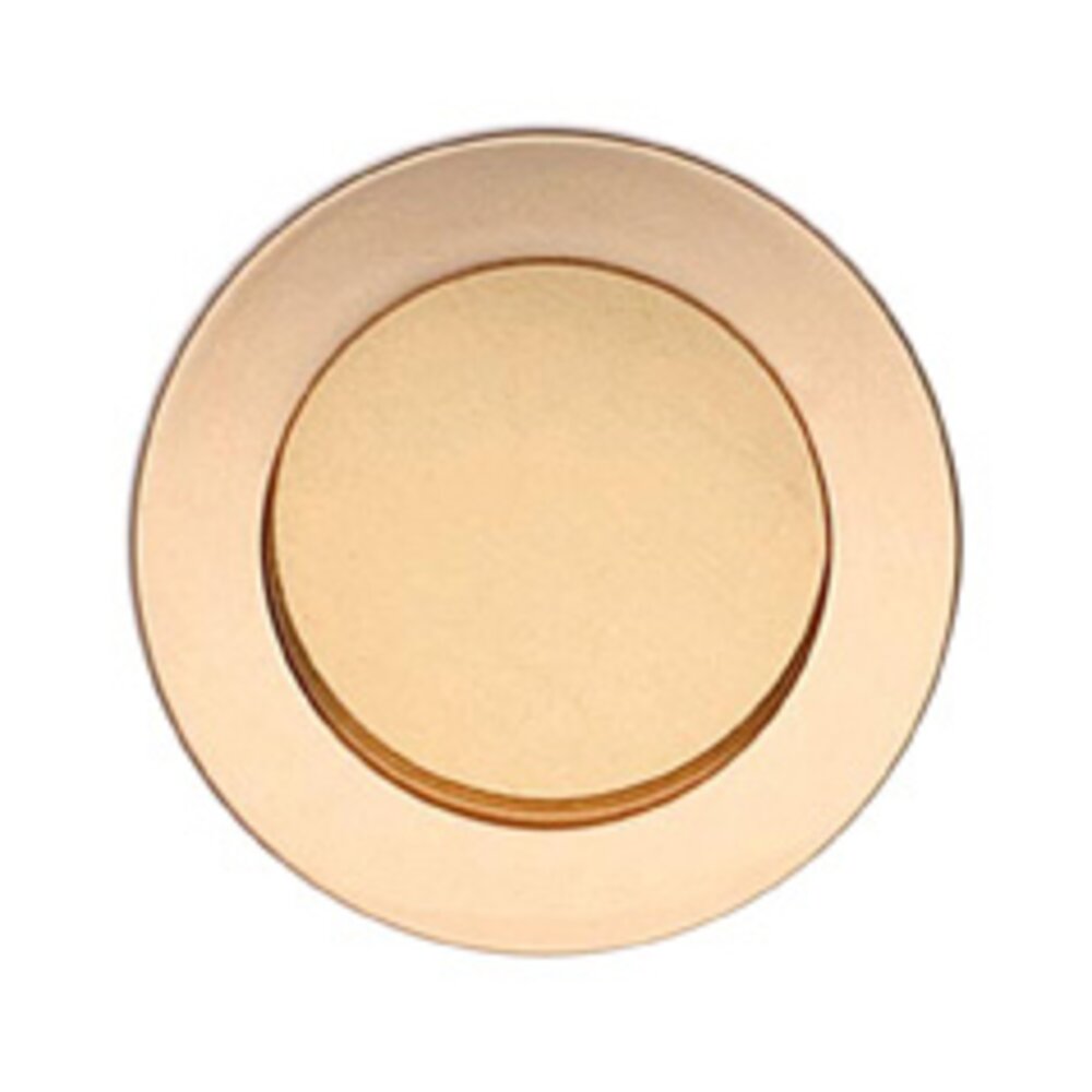 2 3/8" (60mm) Round Modern Recessed Pull in Polished Brass Lacquered