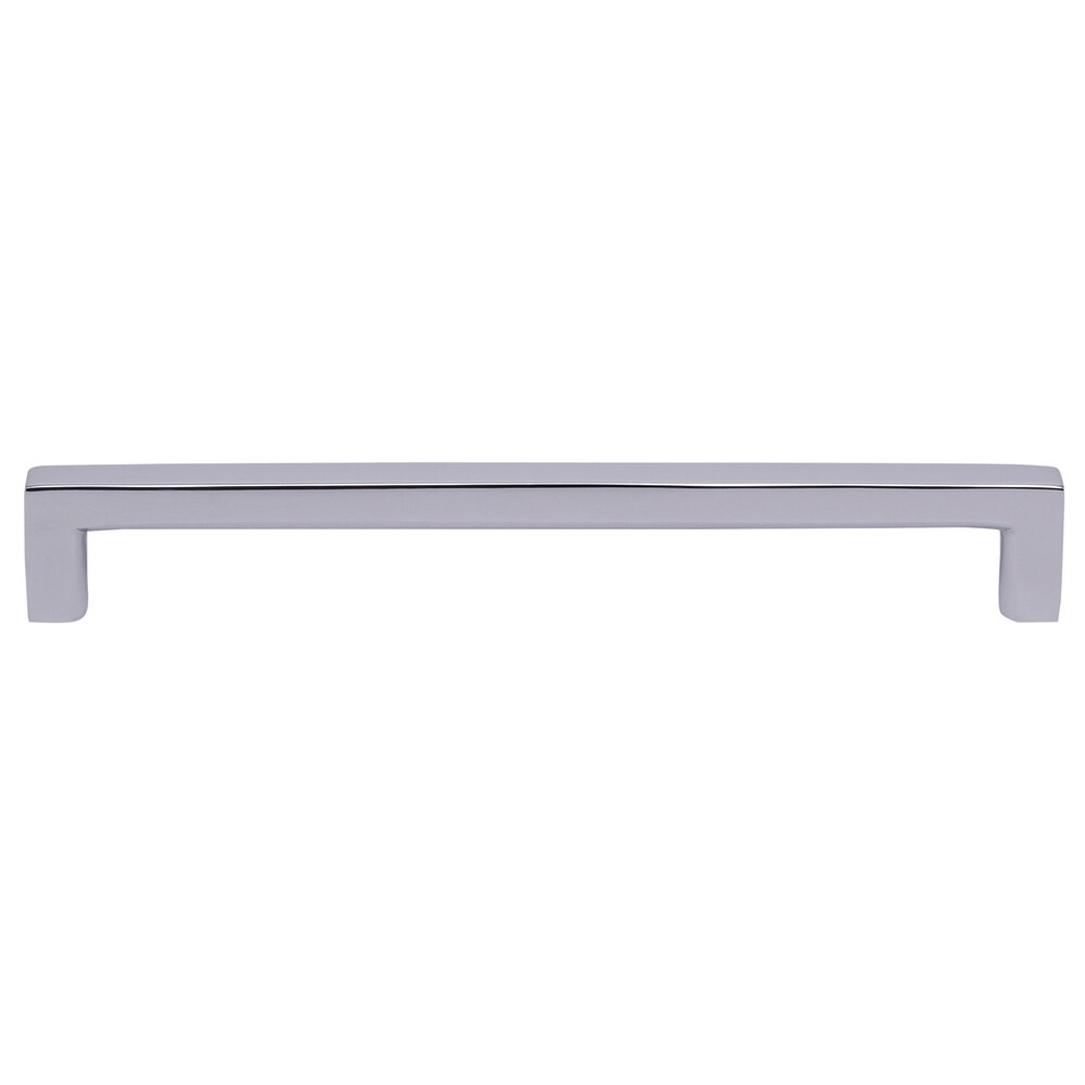10" Centers Square Rounded Cabinet Pull in Polished Chrome
