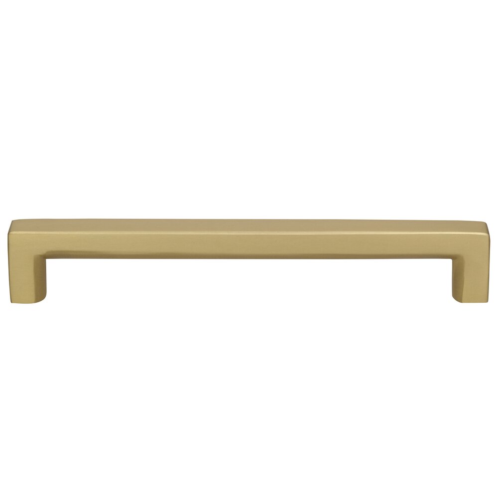 12" Centers Square Rounded Appliance Pull in Satin Brass Lacquered