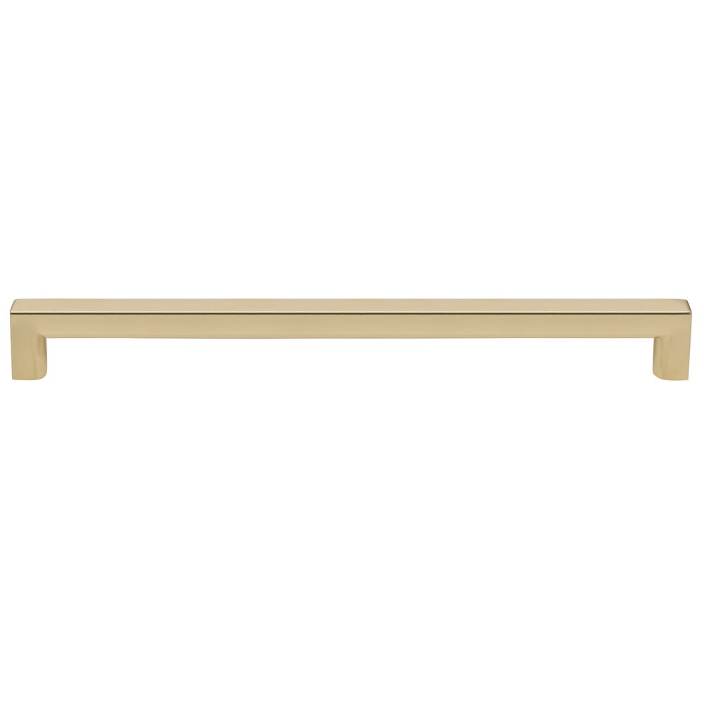 18" Centers Square Rounded Appliance Pull in Polished Brass Unlacquered