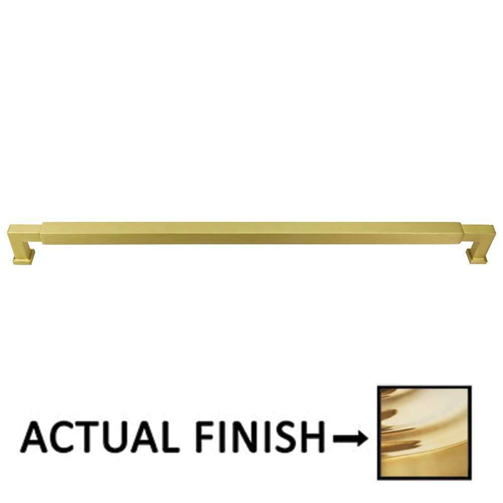12" Centers Cabinet Pull In Polished Brass Unlacquered