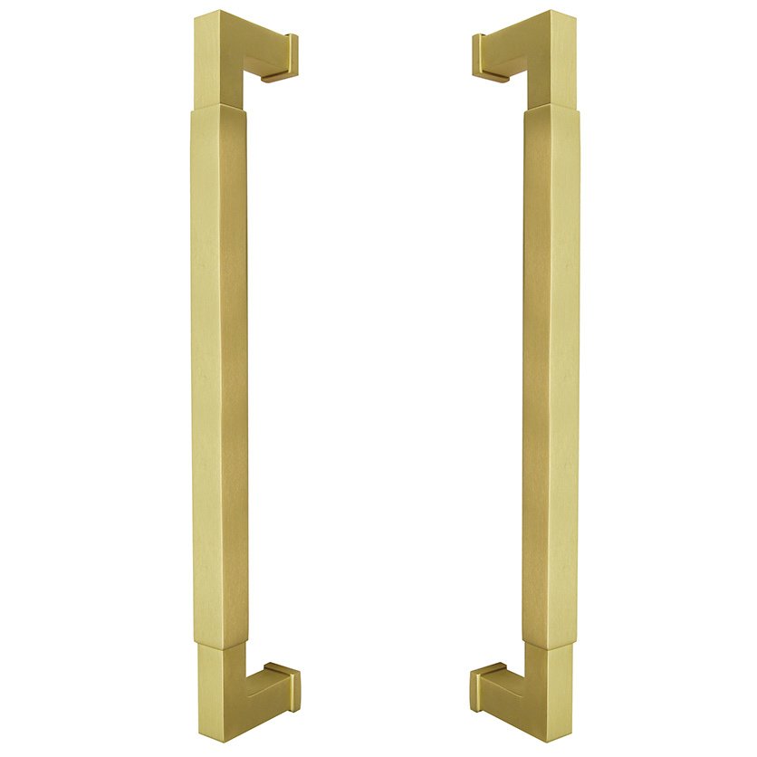 12" Centers Door Pull Back To Back In Satin Brass