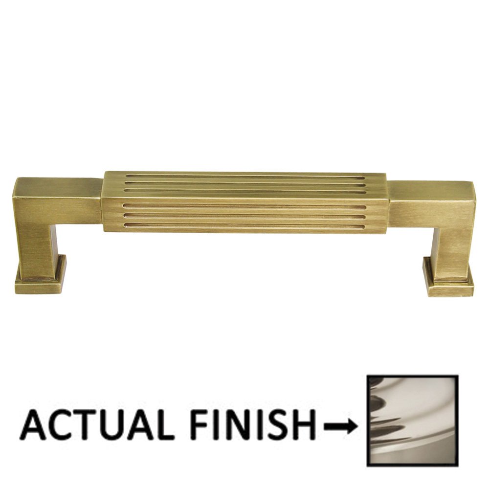 4" Centers Reeded Pull In Polished Nickel Lacquered