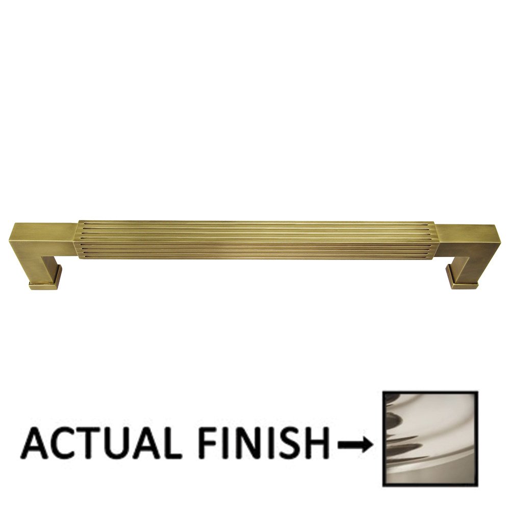 12" Centers Reeded Appliance Pull In Polished Nickel Lacquered