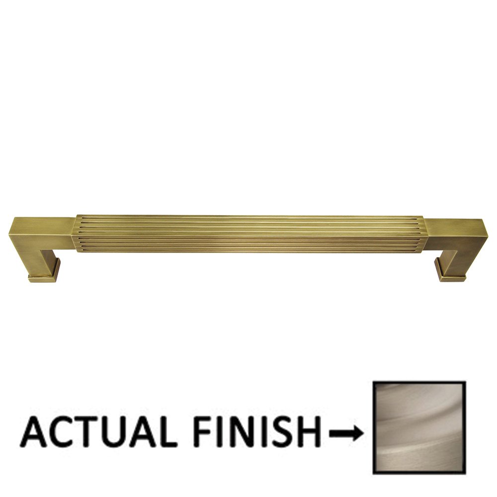 12" Centers Reeded Appliance Pull In Satin Nickel