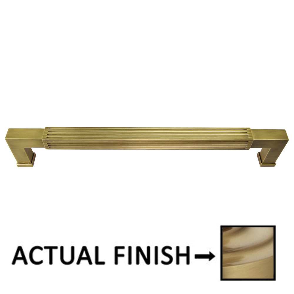 12" Centers Reeded Appliance Pull In Satin Brass