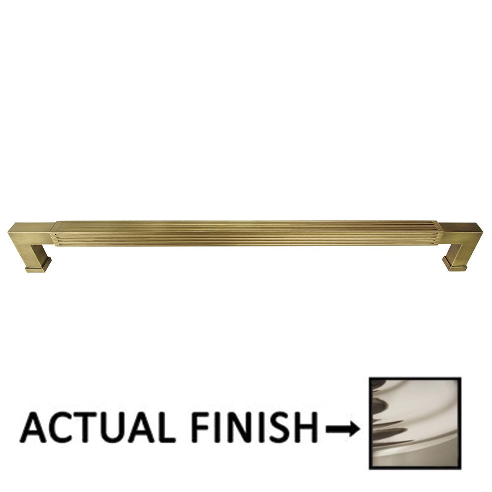 18" Centers Reeded Appliance Pull In Polished Nickel Lacquered