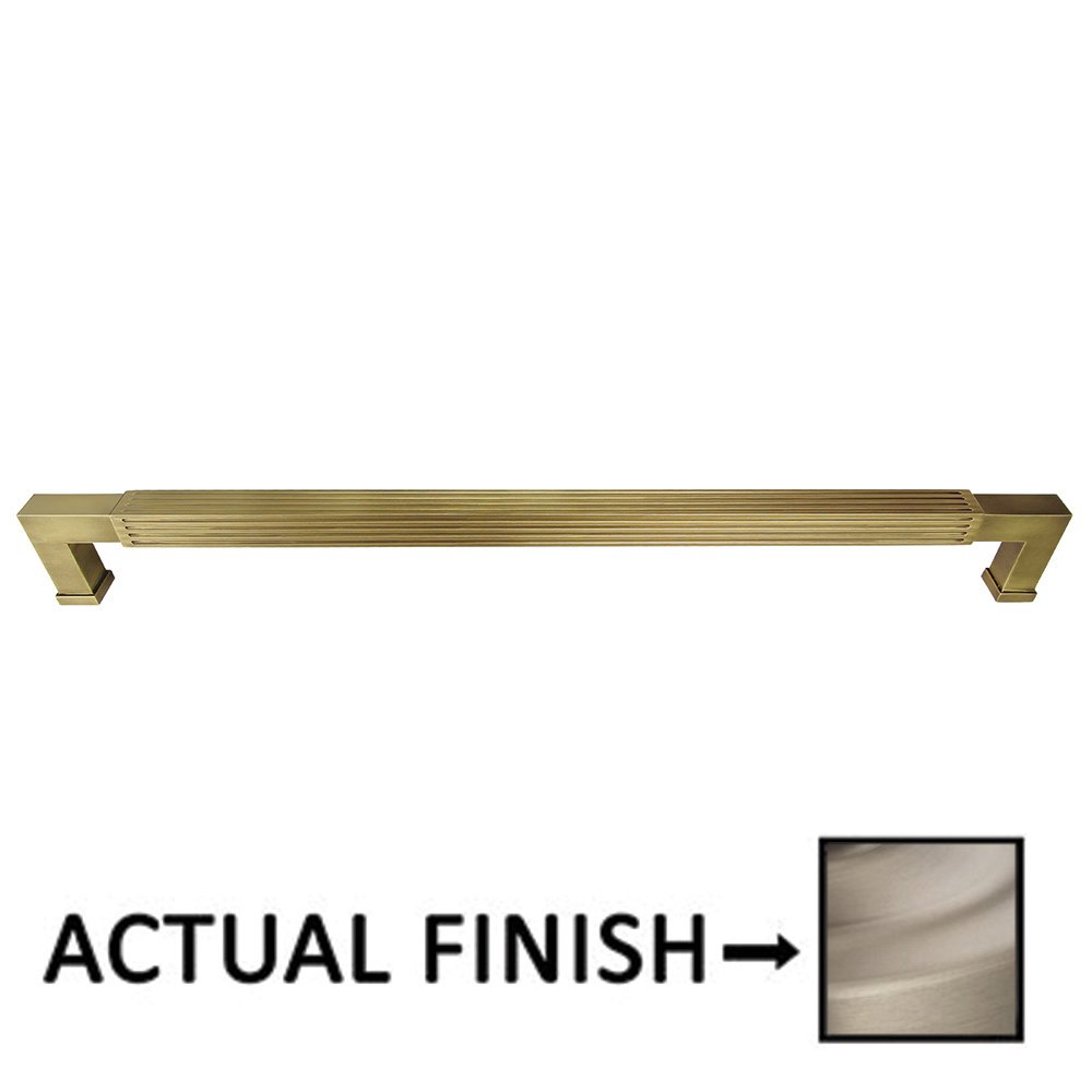 18" Centers Reeded Appliance Pull In Satin Nickel