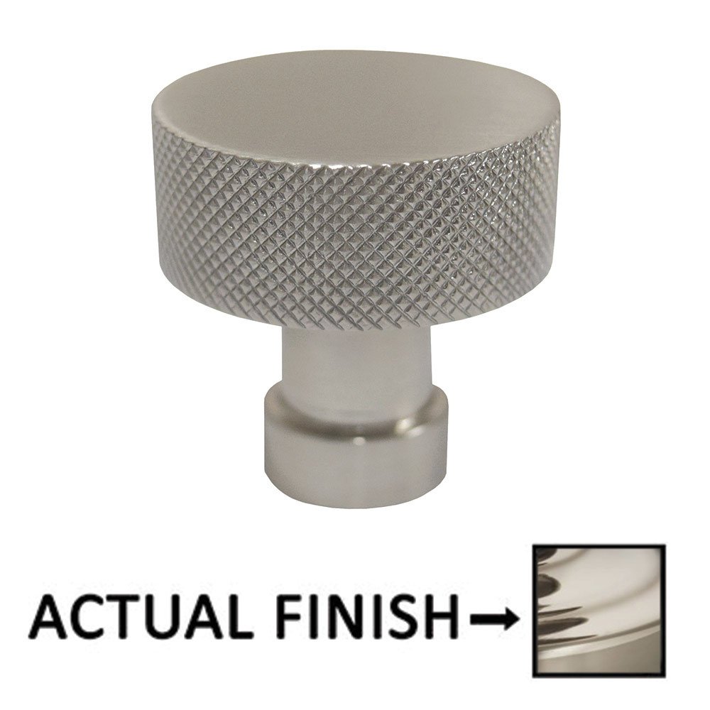 1" Dia. Knurled Cabinet Knob In Polished Nickel Lacquered