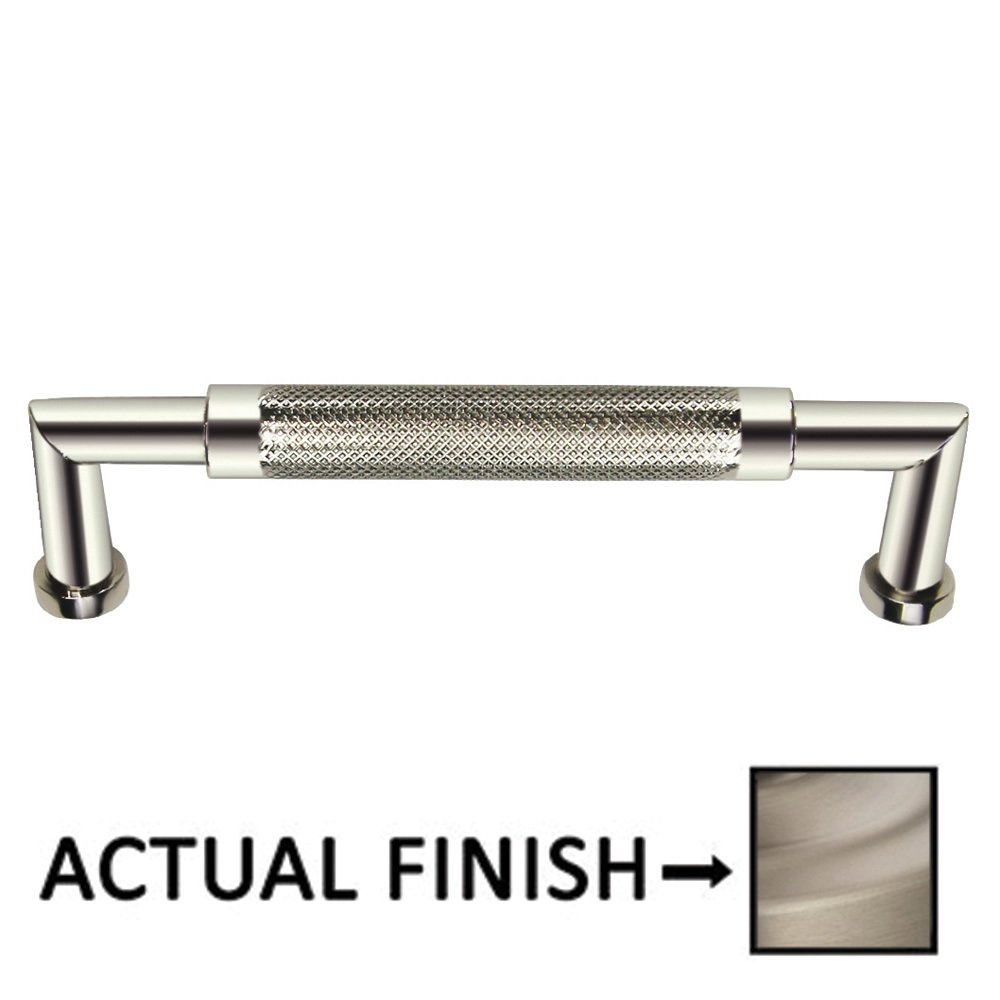 4" Centers Knurled Cabinet Pull In Satin Nickel