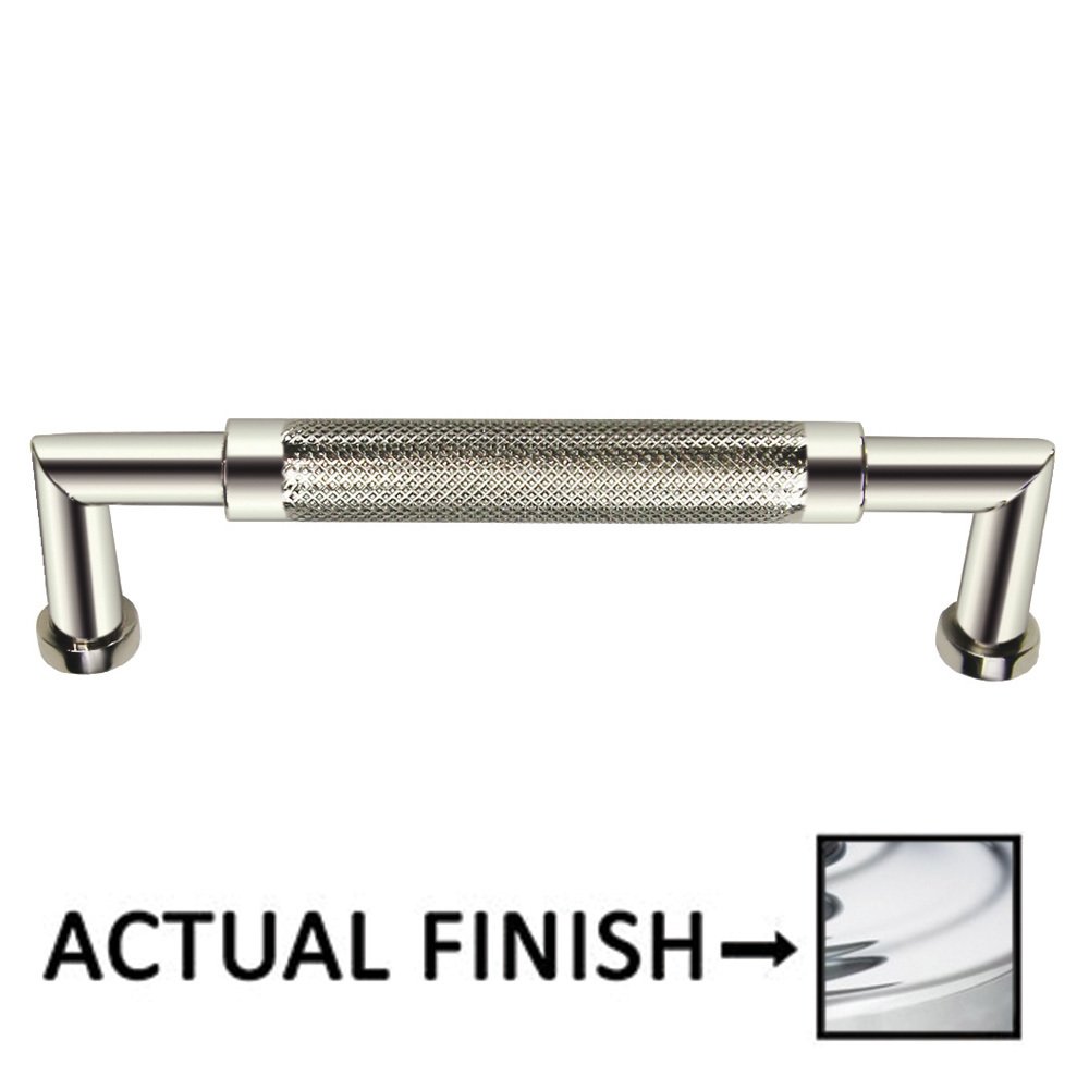 4" Centers Knurled Cabinet Pull In Polished Chrome