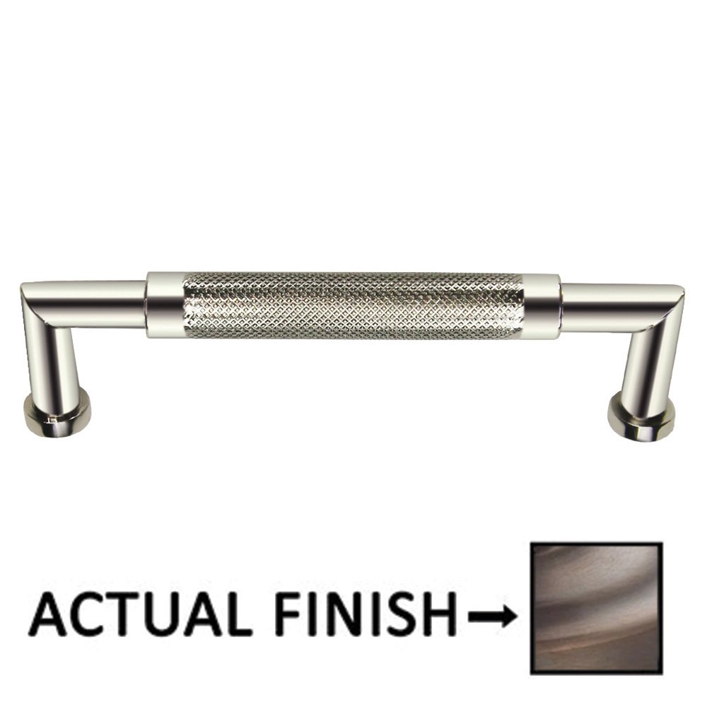 4" Centers Knurled Cabinet Pull In Antique Brass Lacquered