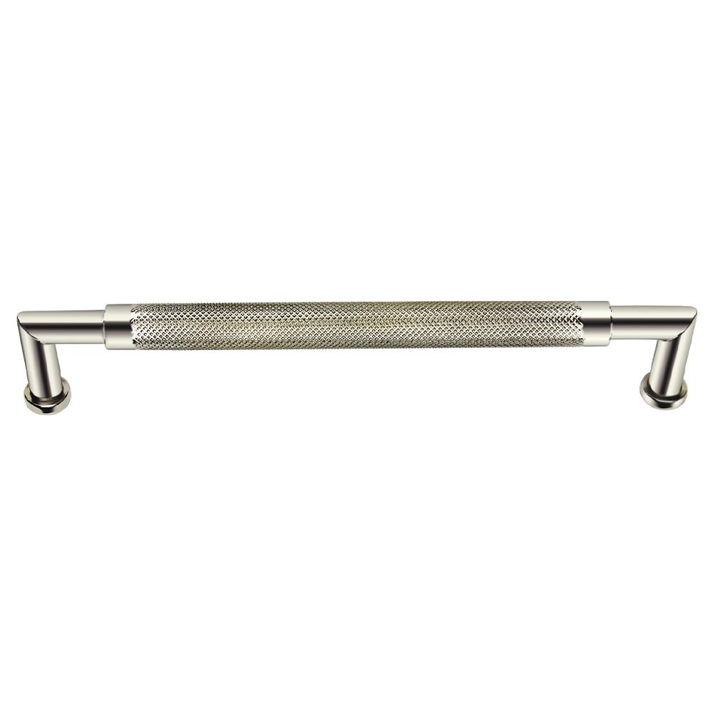 6" Centers Knurled Cabinet Pull In Polished Nickel Lacquered