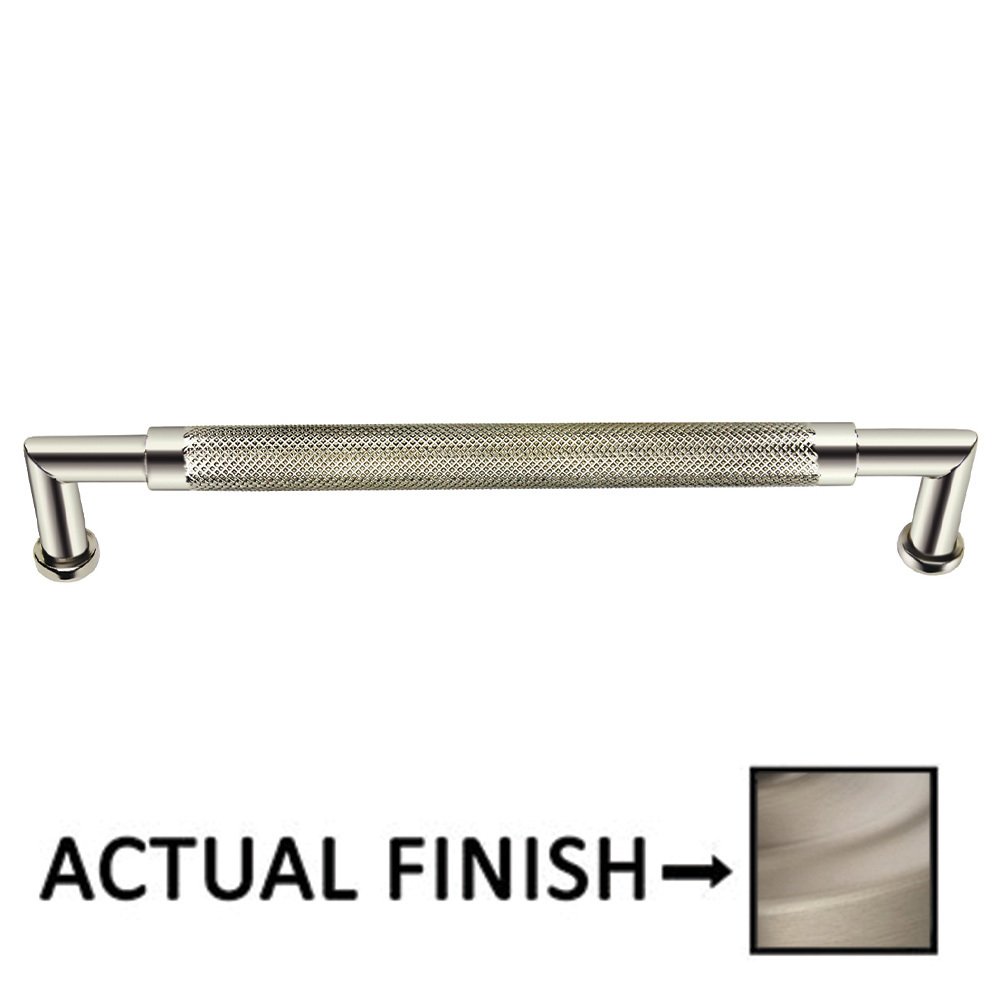 6" Centers Knurled Cabinet Pull In Satin Nickel