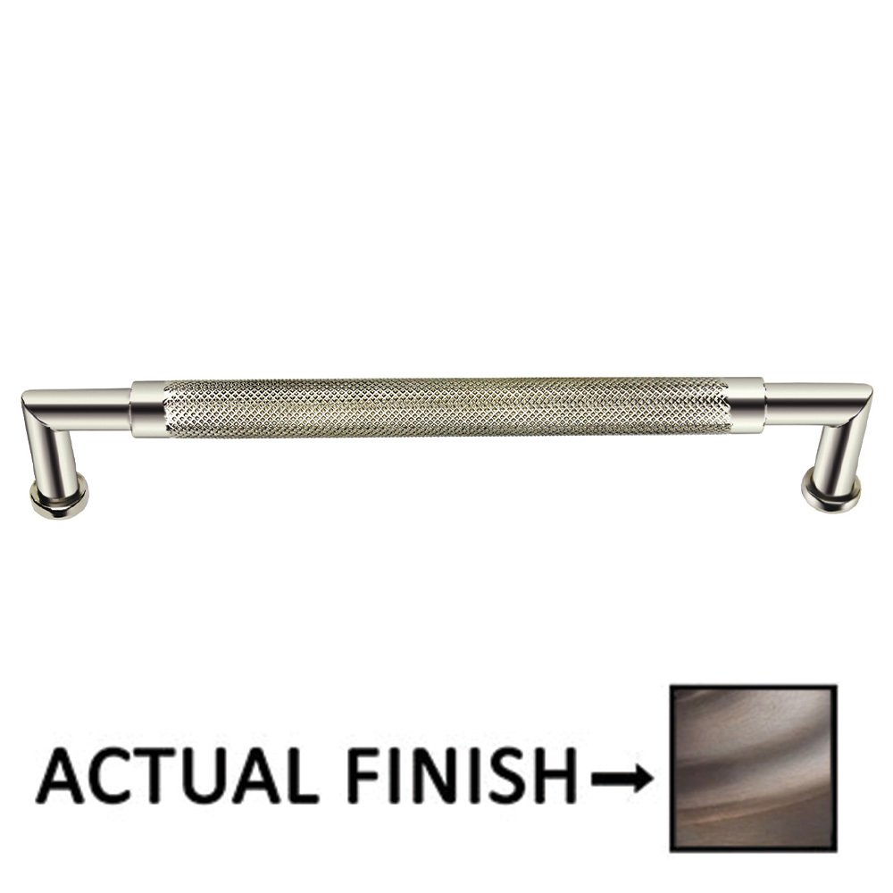 6" Centers Knurled Cabinet Pull In Antique Brass Lacquered