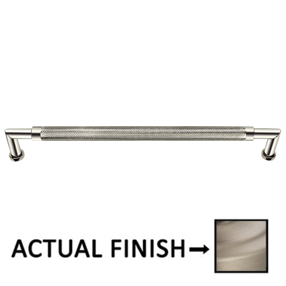 8" Centers Knurled Cabinet Pull In Satin Nickel
