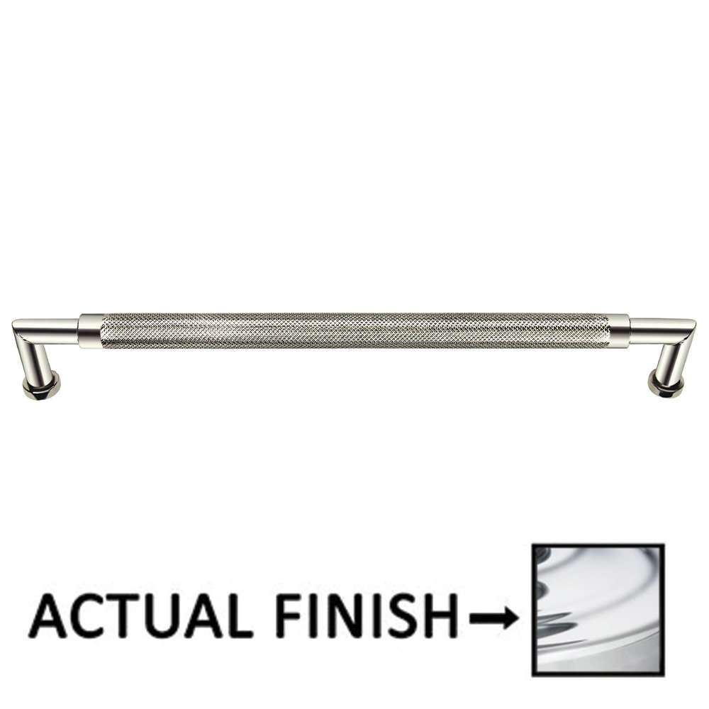 8" Centers Knurled Cabinet Pull In Polished Chrome