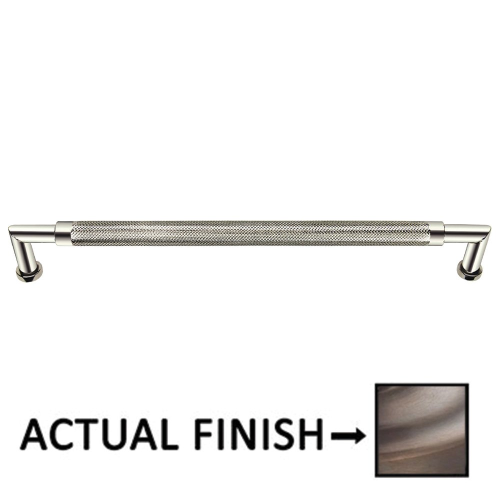 8" Centers Knurled Cabinet Pull In Antique Brass Lacquered