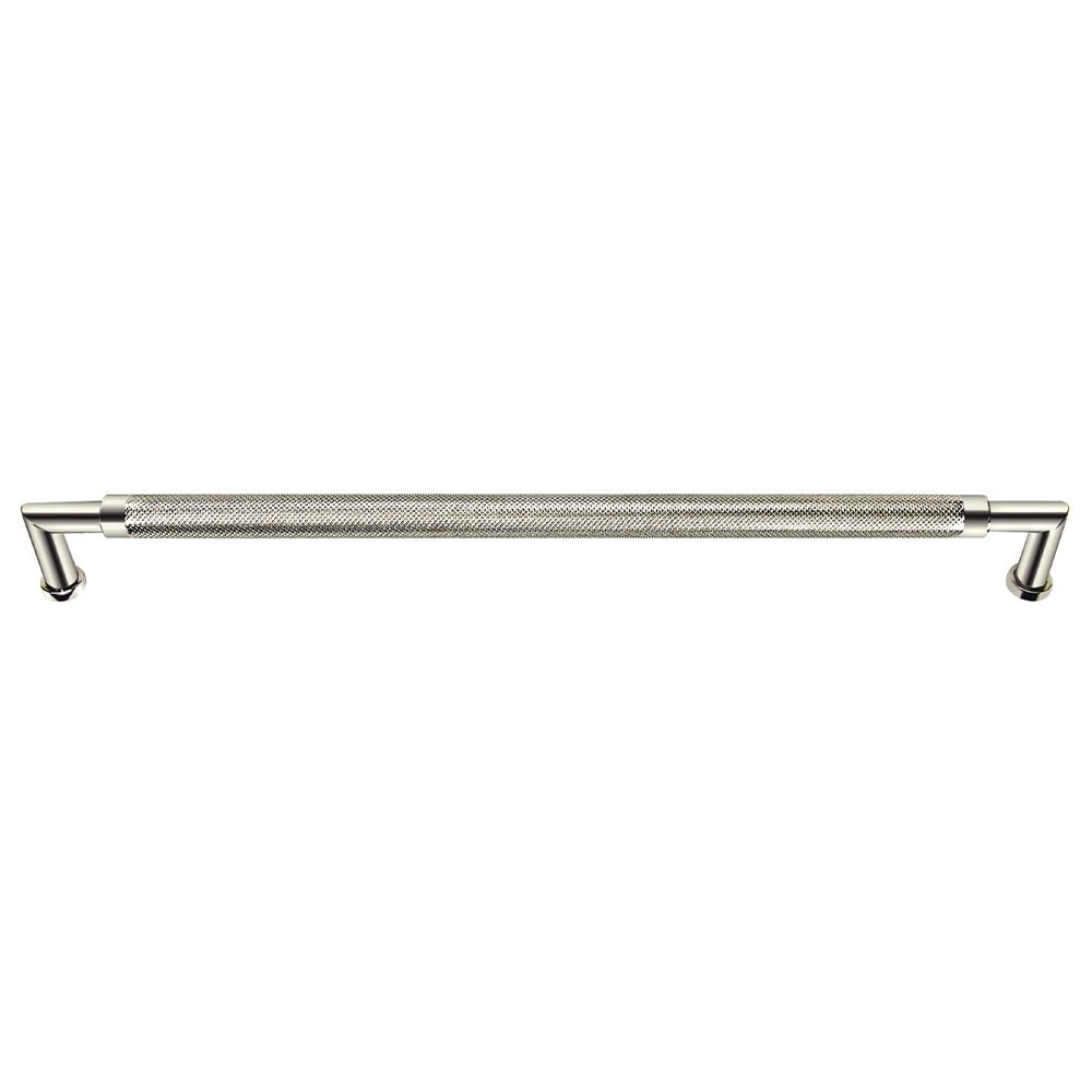 10" Centers Knurled Cabinet Pull In Polished Nickel Lacquered
