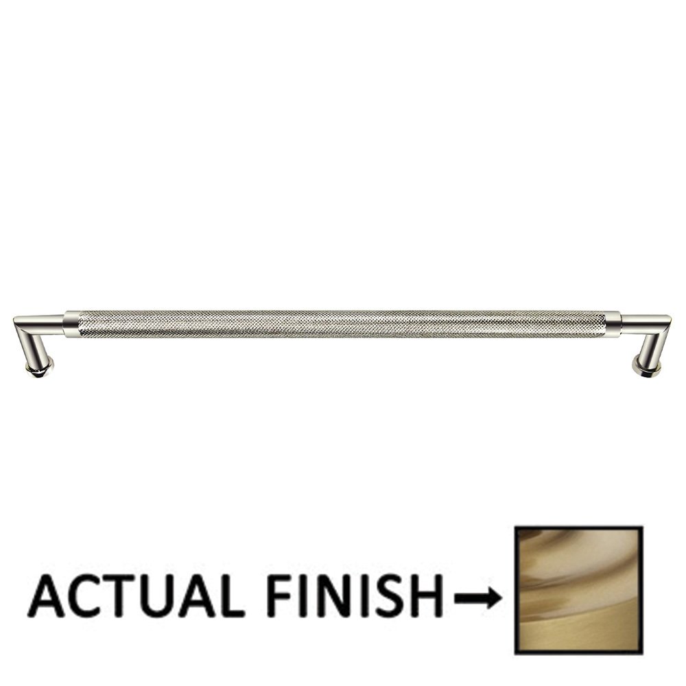10" Centers Knurled Cabinet Pull In Satin Brass