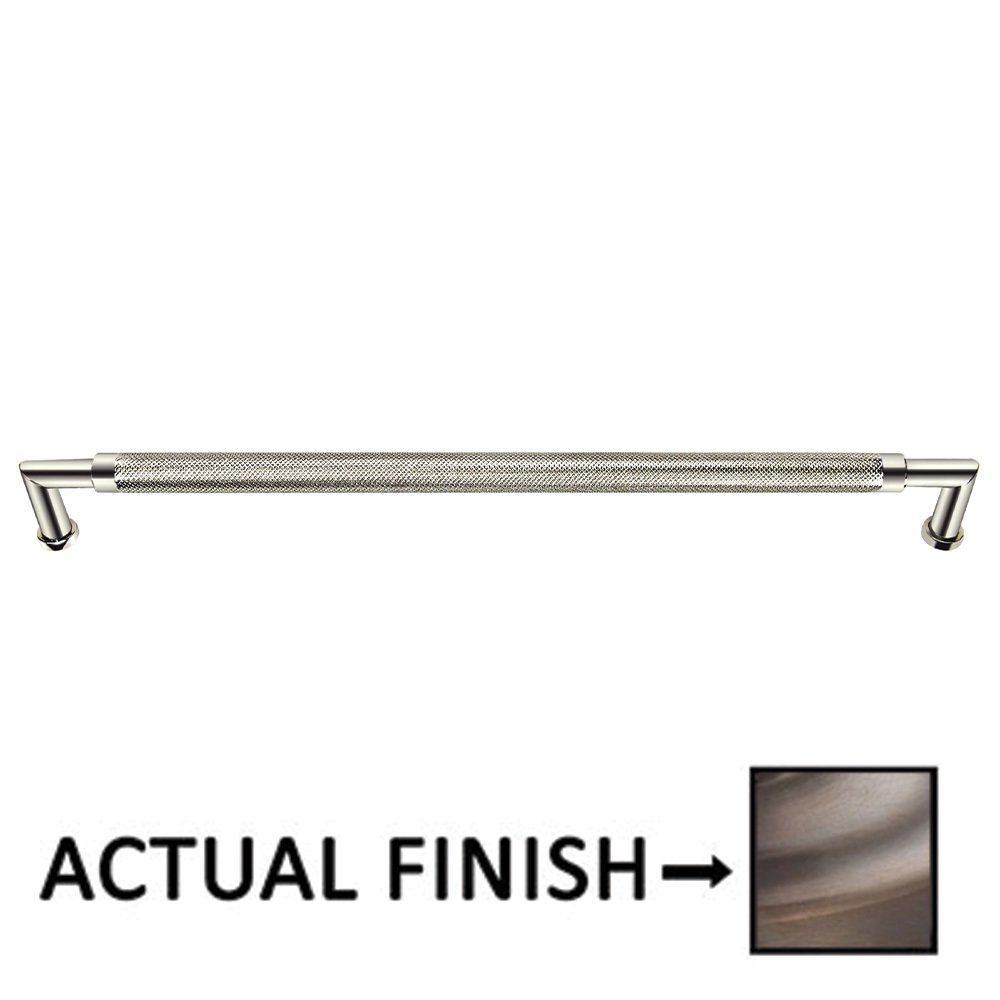 10" Centers Knurled Cabinet Pull In Antique Brass Lacquered