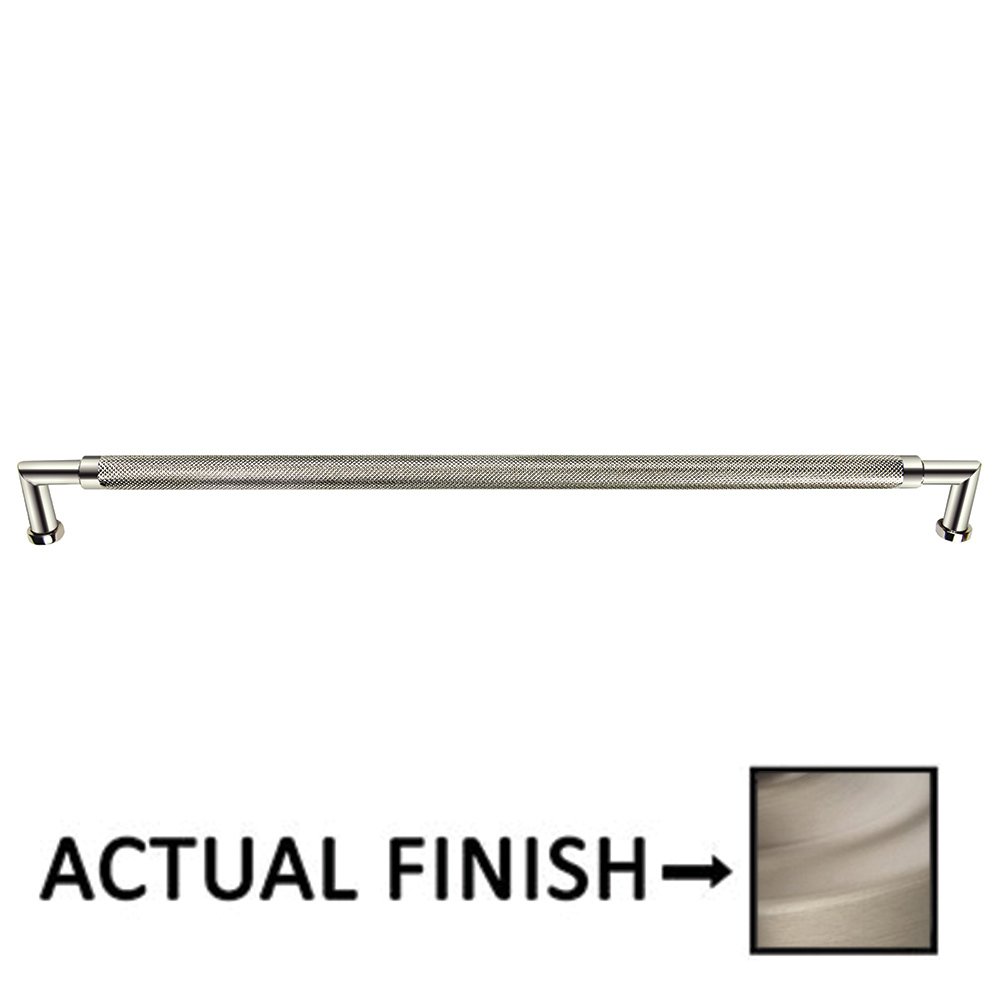 12" Centers Knurled Cabinet Pull In Satin Nickel