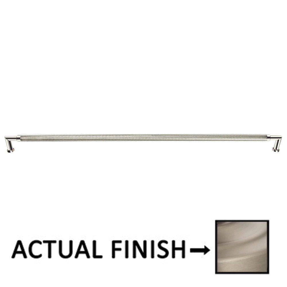 18" Centers Knurled Cabinet Pull In Satin Nickel